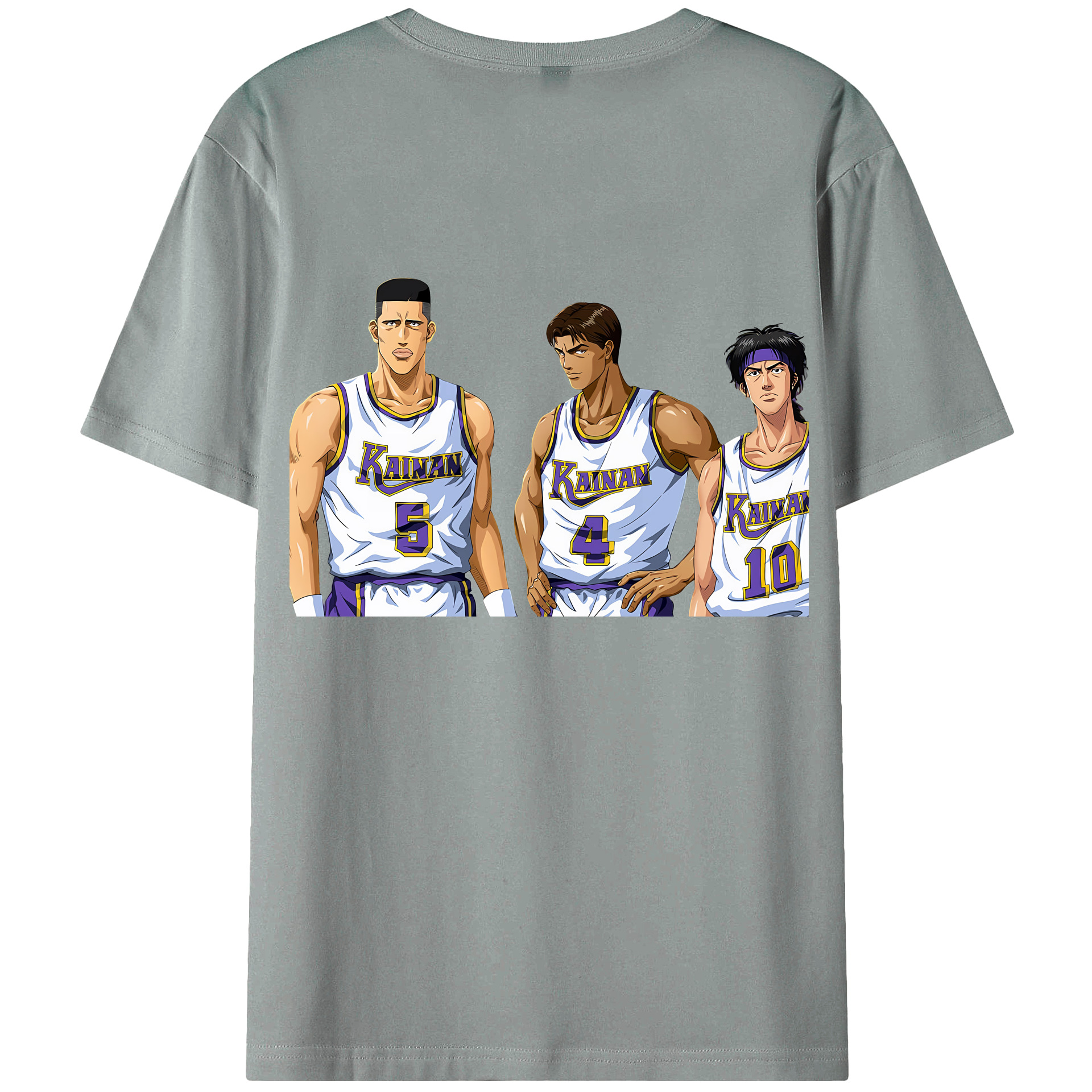 （画像用） SLAM DUNK／スラムダンク 綿100％ メンズ半袖Tシャツ（バックプリント） 通気性
